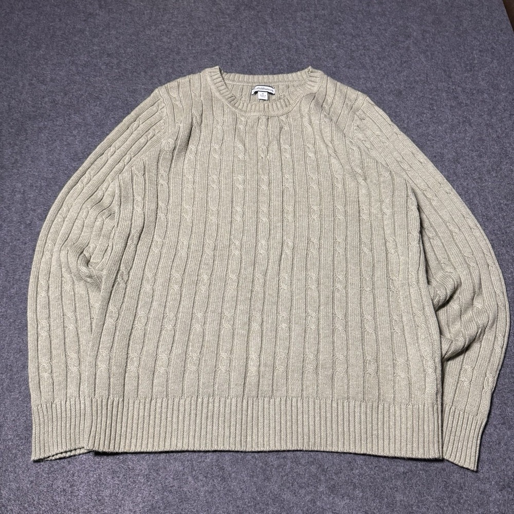 Croft & Barrow Cable Knit Crew Neck Sweater Womens Size M Green Preppy Retro
